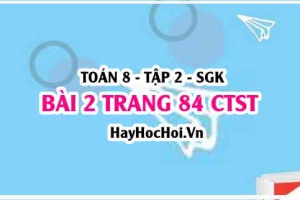 Bài 2 trang 84 Toán 8 Tập 2 Chân trời sáng tạo